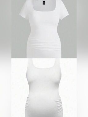 SHEIN Maternity Set of Two White Short Sleeve and TankTop Size Medium